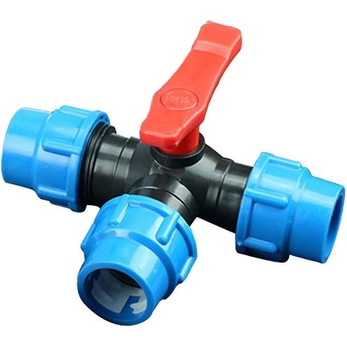 Raccord de compression pour tuyau d'arrosage, 1 x T de compression pour jardinage et irrigation agricole (25 mm)