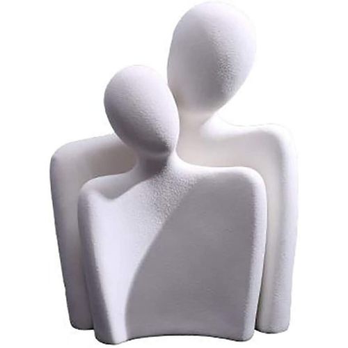 Statue en céramique abstraite, couple enlacé, décoration romantique, cadeau pour amoureux, mariage
