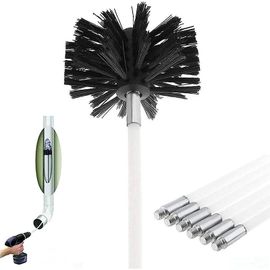 Kit de brosse de cheminée, outil de nettoyage de cheminée, kit de ramonage de cheminée contenant 6 tiges flexibles (61 cm) et 1 kit de ramonage de cheminée pour poêle à granulés (100 mm).