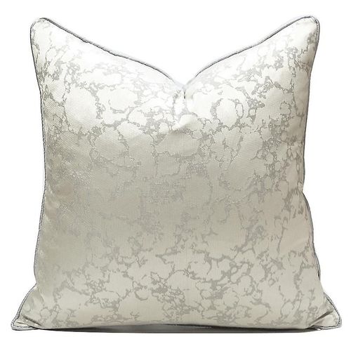 Housse De Coussin Décorative Texturée Jacquard De Style Américain Moderne, Gris Et Blanc, 45 X 45 Cm (Gris Et Blanc).