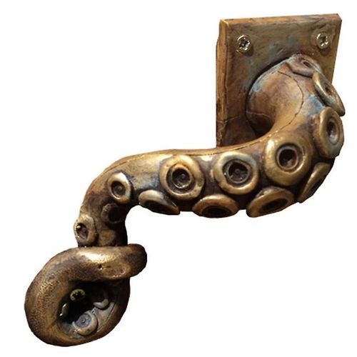 Poignée de porte pieuvre ¿ Poignées de porte pour chambre et salle de bain ¿ Poignée de porte tentacule en résine, bronze, 21 x 8 x 6,5 cm