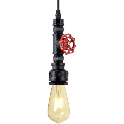 Suspension vintage créative, lustre industriel rétro en fer, suspension en forme de tuyau d'eau, Art déco, E27, 40 W max., pour café, bar, restaurant, cuisine, noir