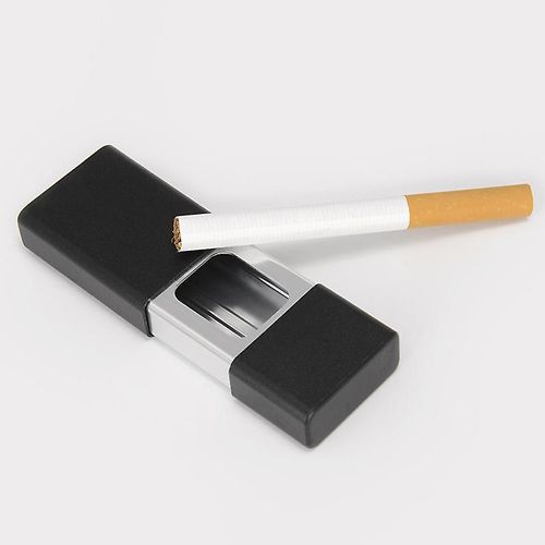 Mini Cendrier Portable, Cendrier De Poche En Métal Pour L'extérieur Avec Porte-Clés Pour L'extérieur Et Les Voyages (Noir)