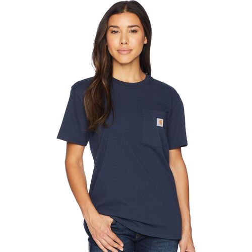 Carhartt - Women's Loose Fit Heavyweight S/S Pocket Cotton - T-Shirt Taille L, Bleu