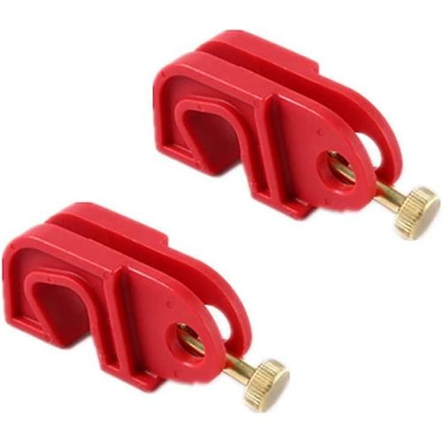 Lot de 2 disjoncteurs universels rouges avec vis tournantes, pour éviter les commutations accidentelles, fonctionne avec tous les cadenas et moraillons de verrouillage.