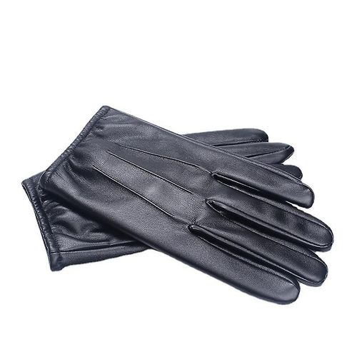 1 Paire De Gants En Pu Style Simple Et Élégant Pour Hommes Gants Chauds Pour Activités De Plein Air En Hiver, Taille Xl (Circonférence De La Main : 23 Cm)