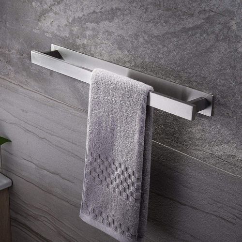 Porte-serviettes de salle de bain, barre porte-serviettes autocollante, barre porte-serviettes en acier inoxydable 40 cm