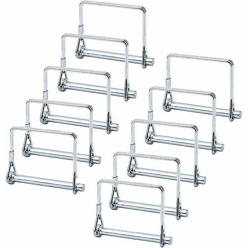 Goupille de verrouillage carrée, 10 pièces, goupille de verrouillage d'arbre, goupille de verrouillage de 6,35 mm, goupille d'attelage, pour remorque de jardin, de ferme (argent)