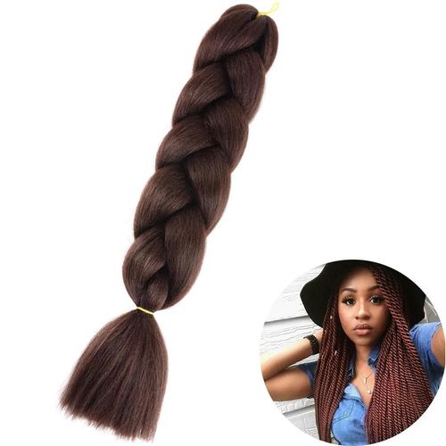 Extensions De Tresses Synthétiques Jumbo De 61 Cm, Fibres Résistantes À La Chaleur, En Vrac, Pour Femmes Noires
