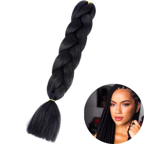 Extensions De Tresses Synthétiques Jumbo De 61 Cm, Fibres Résistantes À La Chaleur, En Vrac, Pour Femmes Noires