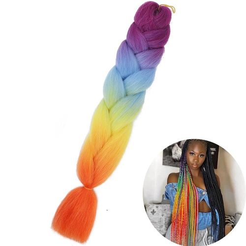 Extensions De Tresses Synthétiques Jumbo De 61 Cm, Fibres Résistantes À La Chaleur, En Vrac, Pour Femmes Noires