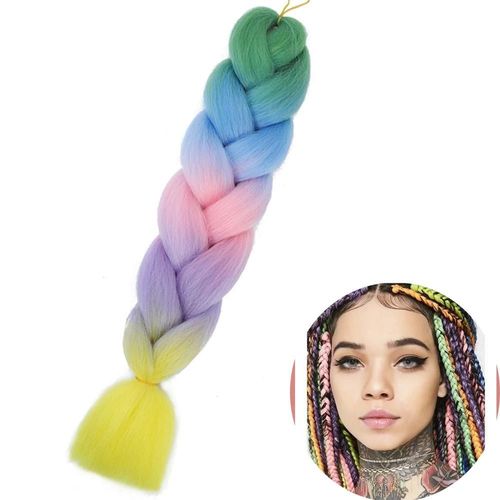 Extensions De Tresses Synthétiques Jumbo De 61 Cm, Fibres Résistantes À La Chaleur, En Vrac, Pour Femmes Noires