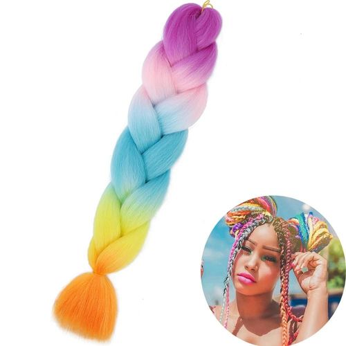 Extensions De Tresses Synthétiques Jumbo De 61 Cm, Fibres Résistantes À La Chaleur, En Vrac, Pour Femmes Noires