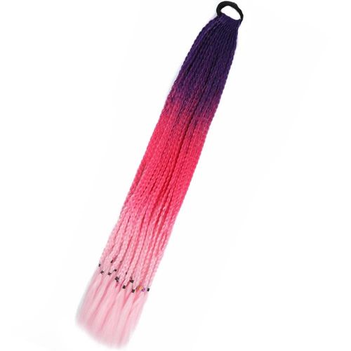 Perruque Synthétique Tressée Colorée Pour Queue De Cheval, Accessoire De Coiffure Pour Enfants Et Bébés
