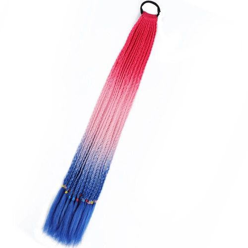 Perruque Synthétique Tressée Colorée Pour Queue De Cheval, Accessoire De Coiffure Pour Enfants Et Bébés