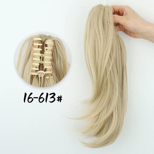 Extension Capillaire Synthétique Ondulée Noire Et Brune, 45 Cm De Long, Résistante À La Chaleur, Type Queue De Cheval Dégradée