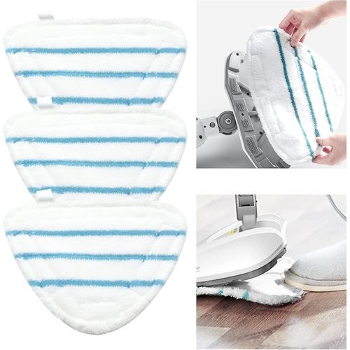 Housses de balai vapeur en microfibre, accessoires, chiffons triangulaires universels lavables pour nettoyeur vapeur à jet chaud, tampons de balai vapeur en microfibre blancs lavables en machine