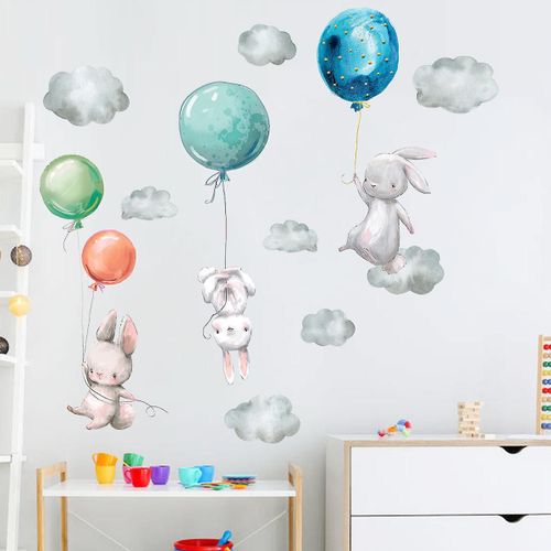 Sticker mural décoratif, autocollant pour chambre d'enfant, bébé et jeux, avec motif aquarelle et animal, unisexe 25*34CM