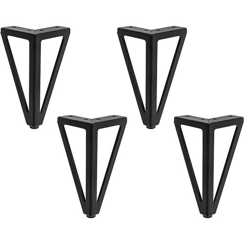 Pieds de table - 4 pièces - 15 cm - Avec vis - Pied de meuble - Pieds de meuble triangulaires en métal - Pied de table - Pieds de table de meuble - Protège sol - Anti