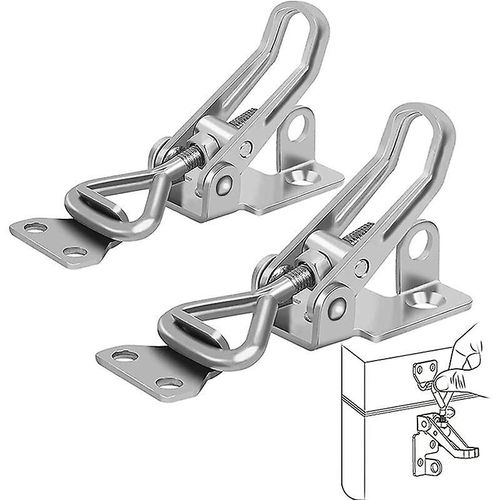 Loquet à bascule en acier inoxydable, 2 pièces, loquet à bascule en métal, fermeture à levier, antirouille, fixation solide, loquet à clip, pour la fixation et le serrage Gro