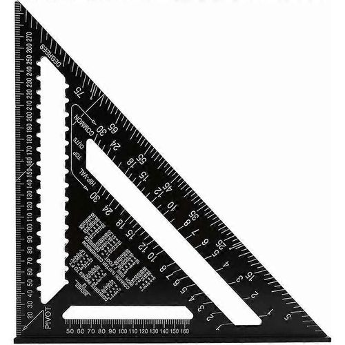 Équerre triangulaire métrique professionnelle, équerre de menuisier de haute précision 30 cm/300 mm, règle d'angle de menuiserie en alliage d'aluminium, équerre de vitesse pour bois