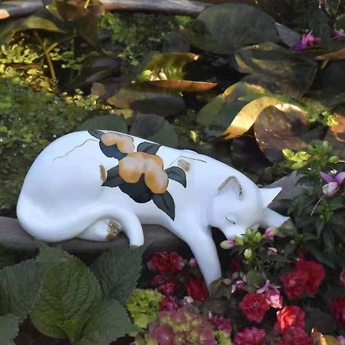 Statue de chat endormi pour la décoration de la maison Très mignon 14*10*31CM