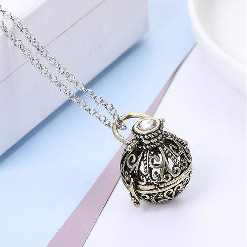 Collier D'aromathérapie Collier D'huile Essentielle D'aromathérapie Diffusion De Parfum Chaîne De Pull Bijoux De Fleur De Pierre Volcanique Bronze Antique