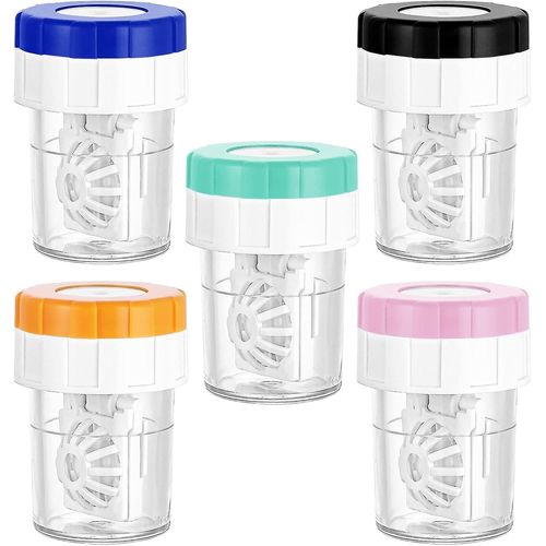 Lot De 5 Nettoyeurs Manuels Pour Lentilles De Contact, Étuis À Lentilles De Contact, Récipients Rotatifs Portables Pour Le Nettoyage Des Lentilles De Contact, Pour Un Usage Quotidien 