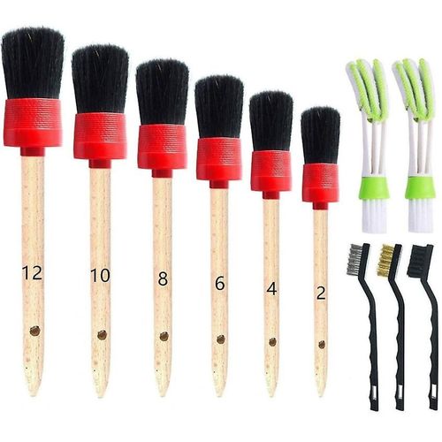 Ensemble De 11 Brosses De Nettoyage Pour Voiture, Avec Brosse Métallique, Gants De Lavage, Brosse De Nettoyage Pour Intérieur De Voiture, Moto, Extérieur, Cuir