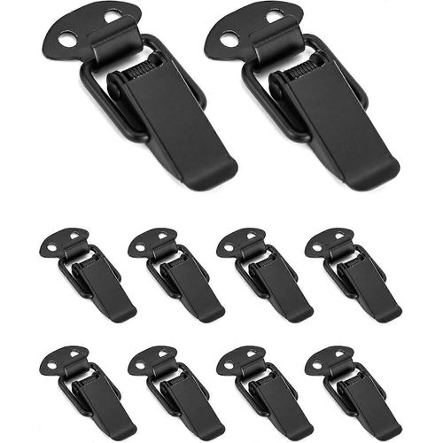 Lot de 10 loquets à ressort en acier, à levier, à bascule, fermoir, pour boîte à outils, tiroir, coffre