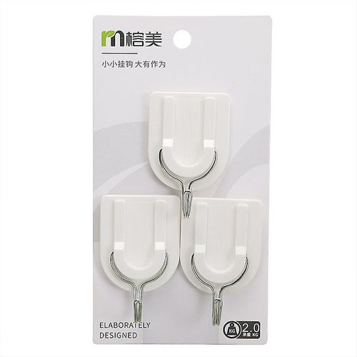 Lot de 3 crochets muraux adhésifs pratiques, crochets porte-serviettes adhésifs, crochets auto-adhésifs sans perçage pour salle de bain et chambre à coucher