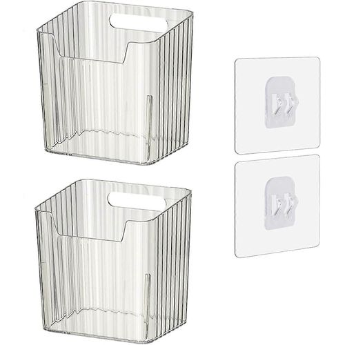 Lot De 2 Bacs De Rangement Muraux Flottants Pour Réfrigérateur, Cuisine, Salle De Bain, Comptoirs