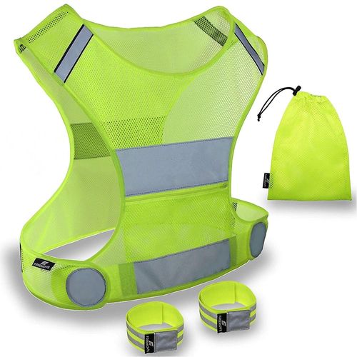 Gilet Réfléchissant 4 Pièces Gilet De Cyclisme Réfléchissant Avec Bande Réfléchissante Gilet Réfléchissant Réglable Avec Poche Gilet De Sécurité Réfléchissant Pour Le Jogging Cycli