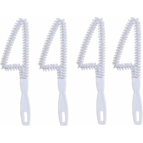 Lot de 4 brosses de nettoyage pour rails de portes coulissantes, rainures de portes et fenêtres, pour coins de portes, grilles d'aération, claviers et joints de bords