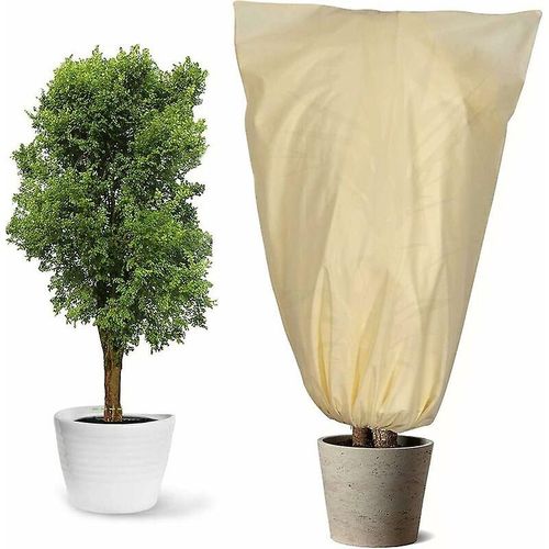 Housse d'hivernage pour plantes, bâche de protection non tissée pour plantes en pot et rosiers (80 x 100 cm)