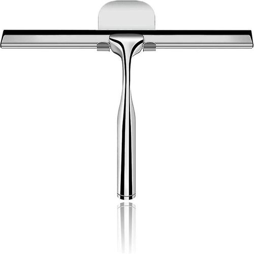 Raclette de douche, raclette, raclette de nettoyage de vitres de miroir de salle de bain pour vitres de voiture, raclette de douche en acier inoxydable de 10 pouces pour fenêtres, salles de bain, miroir