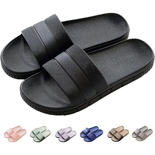 Pantoufles D'été Antidérapantes Pour Hommes Et Femmes, Chaussures De Plage Décontractées Pour La Salle De Bain (Noir, 40/41eu)