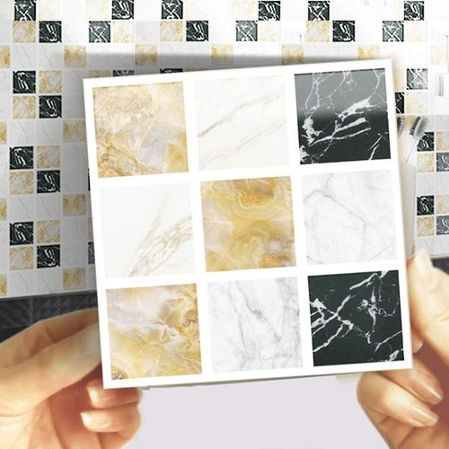 Lot de 20 autocollants muraux pour carrelage, 10 x 10 cm, imperméables, pour la décoration intérieure