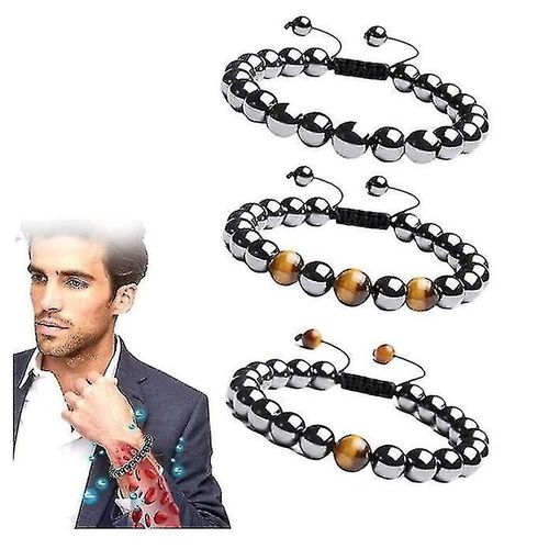 Bracelets De Perles Noirs 3 Pièces