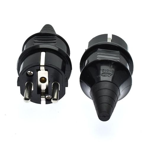 Prise électrique mâle 250 V 16 A, pour câble de 6 à 16 mm, protection IP44, convient pour l'intérieur, fiches de rechange noires, 2 pièces