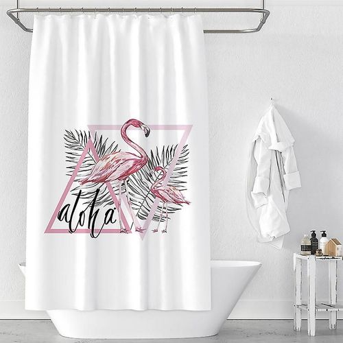 Rideau de douche motif flamant rose, résistant à la moisissure, imperméable, 180 x 180 cm