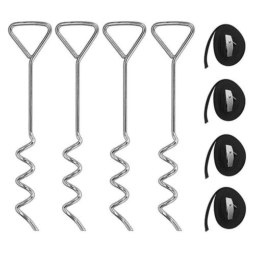 Kits D'ancrage Pour Trampoline, Système D'arrimage Robuste, Lot De 4, Pour Une Plus Grande Portée D'ancrage Et Une Sécurité Accrue, Kit D'ancrages Antirouille Pour Trampolines