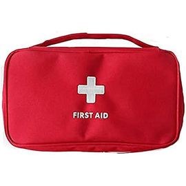 1 X Trousse De Premiers Secours Vide, Trousse De Premiers Secours Portable De Voyage, Mini Trousse Médicale, Sac De Rangement Vide Pour Médicaments (Rouge) 
