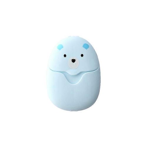 Boîtes à savon jetables bleues en papier, mini-savon portable avec boîte en plastique pour voyage, camping, déplacements, 50 pièces de papier savon/chacune