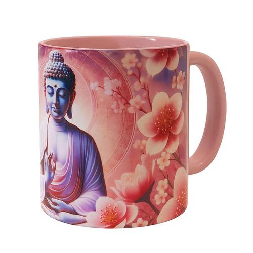 Mug En Céramique Bouddha Fleurs De Cerisier  35 Cl