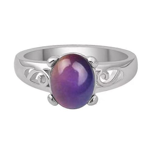 Bagues D'humeur En Argent Sterling 925 Pour Femmes, Bague Solitaire Ovale De Style Victorien, Bagues À Contrôle De Température, Bague Empilable À Changement De Couleur Avec N?ud Celtique Trinity