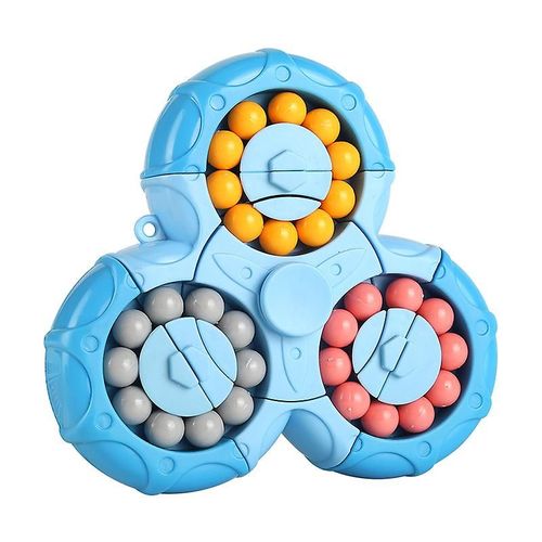 Puzzle Triangle Speed Spin, Boule Magique Fidget, Jeu Éducatif Anti-Stress, Jouets Sensoriels pour Enfants de 5 à 12 Ans, Cadeaux d'Anniversaire Pop. (Bleu)