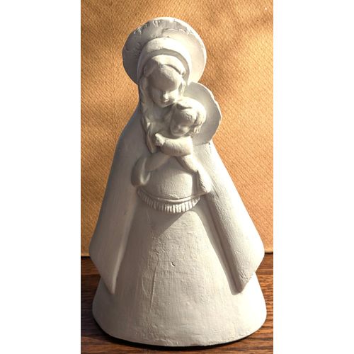 Statuette La Vierge et l'Enfant en plâtre