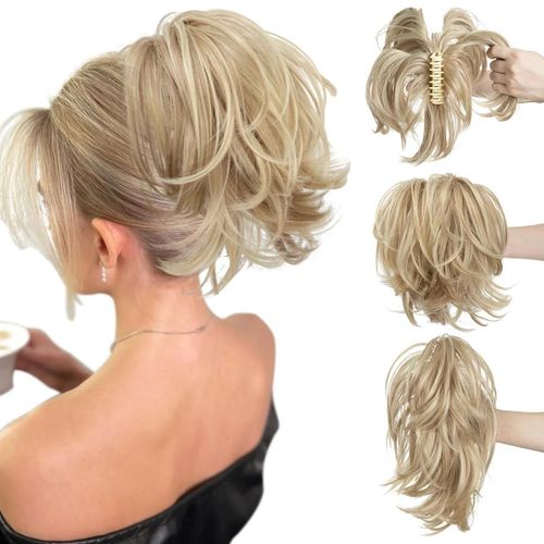 Extensions Capillaires Synthétiques À Clip, Queue De Cheval, Usage Quotidien, Postiche Monobloc, Chignon, Faux Cheveux Blonds, Fausse Queue De Cheval Pour Femmes