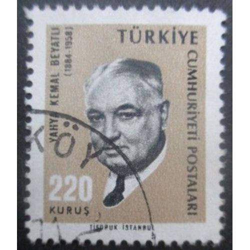 Turquie N°1768 Poète Yahya Kemal Beyatli Oblitéré